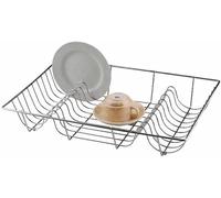 OAKHIVE Stainless Steel Dish Rack with Cup Holder - Heavy Duty Chrome Plated Sink Organizer, Self Draining Drying Rack for Plates, Bowls, Mugs, Cutlery - Kitchen Countertop Drainer - 48 x 32 x 9cm
