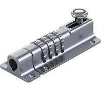 OAKJncjL Door Latch, Sliding Door Lock, Tower Bolt,4 Digit Password Combination Slide, For(Streamer Silver)