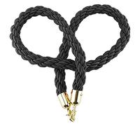 OAKJncjL Queue Barrier Rope, 1.3" Thick Nylon Hemp Rope Queue Barrier - 2.2M for Hotels & Theaters Red Twisted for Event(Black,Length 2.7M/8.9Ft/106In)