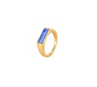 OAKKY 55MM Natural Texture Pattern Ring for Men Stainless Steel Inlaid Cabochon Lapis Lazuli Gold Size U