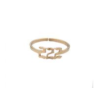 OAKKY Adjustable Rings for Women Stainless Steel Statement Unique Angel numbers Open Ring Gold 222