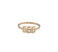 OAKKY Adjustable Rings for Women Stainless Steel Statement Unique Angel numbers Open Ring Gold 666