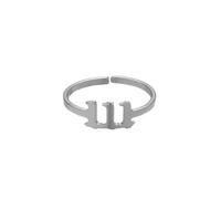 OAKKY Adjustable Rings for Women Stainless Steel Statement Unique Angel numbers Open Ring Silver 111