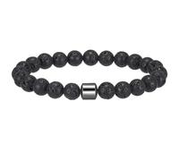 OAKKY Beaded Bracelet for Men Ultimate Cool Powerful Wristband Elastic Cord Black