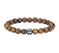 OAKKY Beaded Bracelet for Men Ultimate Cool Powerful Wristband Elastic Cord Brown