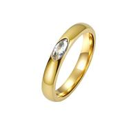 OAKKY Bezel Set Birthstone Dome Ring for Women White Size L ½