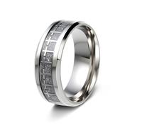 OAKKY Circle of Crosses Ring Repeating Cross Pattern Band Rings for Men Women Stainless Steel Amulet Belief Religious Jewellery Silver Size S