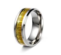 OAKKY Circle of Crosses Ring Repeating Cross Pattern Band Rings for Men Women Stainless Steel Amulet Belief Religious Jewellery Silver Gold Size Y