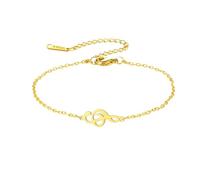 OAKKY Classic Lucky Beads Bracelet Women's Stainless Steel Oriental Aesthetics Attracting Wealth and Blessing Chain Gold Cross