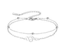 OAKKY Classic Lucky Beads Bracelet Women's Stainless Steel Oriental Aesthetics Attracting Wealth and Blessing Chain Silver Double