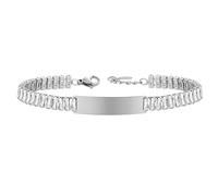 OAKKY Classic Rectangular Zircon Bracelet Women's Stainless Steel Minimalist Business Gentleman Masculine Chain Silver