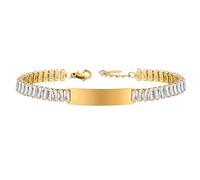 OAKKY Classic Rectangular Zircon Bracelet Women's Stainless Steel Minimalist Business Gentleman Masculine Chain Black