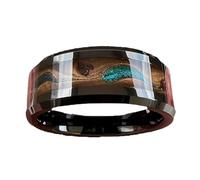 OAKKY Creative Quicksand Ring for Men | Titanium Steel, Unique Outdoor Inspired Statement Band, Alternative for Nature Lovers