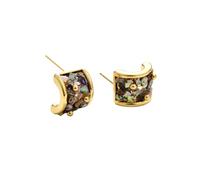 OAKKY Dainty Gold Hoop Earrings with Abalone Shell for Women | Stainless Steel Earrings, Small Vintage Huggie Hoops, Everyday Elegant Dangle, Minimalist Gold Tone Jewellery