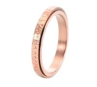 OAKKY Hammered Texture Stainless Steel Fidget Spinner Ring for Anxiety Relief Minimalist Rotatable Rings Rose Gold U