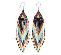 OAKKY Handmade Boho Beaded Fringe Earrings for Women Style 1