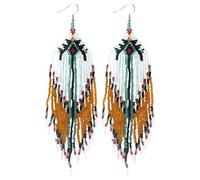 OAKKY Handmade Boho Beaded Fringe Earrings for Women Style 11