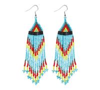 OAKKY Handmade Boho Beaded Fringe Earrings for Women Style 3