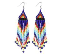 OAKKY Handmade Boho Beaded Fringe Earrings for Women Style 4