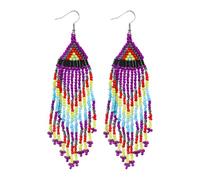 OAKKY Handmade Boho Beaded Fringe Earrings for Women Style 5