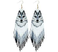 OAKKY Handmade Boho Beaded Fringe Earrings for Women Style 6