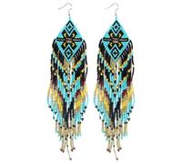 OAKKY Handmade Boho Beaded Fringe Earrings for Women Style 9