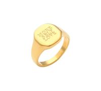 OAKKY Inspirational Word Ring for Women Gold Stainless Steel Bands with Words More Self Love Meaningful Stacking Jewellery Size L 1/2