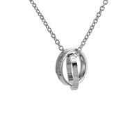 OAKKY Love Forever Pendant for Couples, Interlocking Circles Chain with CZ Stones, Stainless Steel Romantic Gift for Girlfriend Wife, Anniversary Wedding Promise Necklace Women No Chain