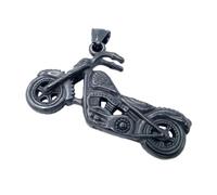 OAKKY Mens Skull Cruiser Motorcycle Necklace | Stainless Steel Biker Pendant with Detailed , Vintage Hip Hop Rider Enthusiasts Soul Chopper