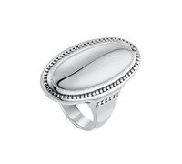 OAKKY Men's Stainless Steel 32MM Simple Senior Unique Oval Shaped Solid Plain Glossy Biker Ring European and American Style Silver Size S