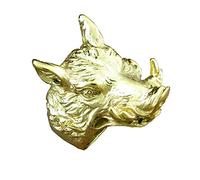 OAKKY Men's Stainless Steel Domineering Lucky Wild Boar Head Ring Vintage Gothic Punk Rock Band, Metal, metal