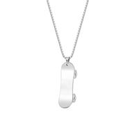 OAKKY Men's Stainless Steel Non-mainstream Hip Hop Creative Sport Scooter Skateboard Charm Couple Pendant Necklace Skate Spirit Silver with Chain
