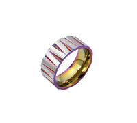 OAKKY Mens Stainless Steel Personality Simple Irregular Tapered Domineering Rock Hip Hop Exquisite Hand Jewelley Ring Silver Multicolored Size N 1/2