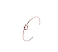 OAKKY Minimalist Love Knot Bracelet for Women Stainless Steel Geometric Lines Open Thin Commute Outfits Bangle Rosegold 1