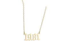 OAKKY Necklace for Couples or Best Friends Gold Plated Year Charm Matching Friendship Jewellery Birthday Gift for Wife Girlfriend Anniversary Keepsake for Born Partners