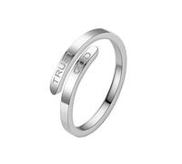 OAKKY Open Rings for Women Stackable Adjustable Stainless Steel with TRUST GOD Inspirational Engraving Silver