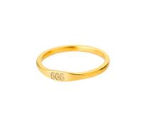 OAKKY Signet Rings for Women Angel Number Ring 111 to 999 Gold Stainless Steel Stacking Bands Minimalist Spiritual Meaningful Jewellery 666 Size P 1/2