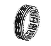 OAKKY Stainless Steel Taiji Bagua Ring I Ching Rotating Fidget Spinner Rings Meditation Yin Yang Taoism Philosophy Jewellery for Men Women Size Y