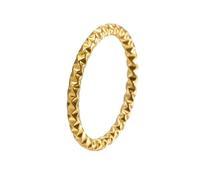 OAKKY Thin Stainless Steel Irregular Geometric Thread Dainty Ring for Women Elegance Band Minimalist Stackable Jewellery Gold Size N 1/2