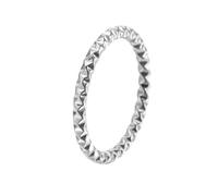 OAKKY Thin Stainless Steel Irregular Geometric Thread Dainty Ring for Women Elegance Band Minimalist Stackable Jewellery Silver Size L 1/2