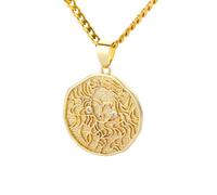 OAKKY Unisex Copper Simple Abstract Unique 12 Constellations Zodiac Sign Special Pattern Crystal Inlay Pendant Horoscope Necklace Virgo