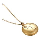 OAKKY Unisex Stainless Steel Hip Hop 12 Constellations Zodiac Star Sign with Crystal Pendant Round Astrology Horoscope Necklace Gold Virgo