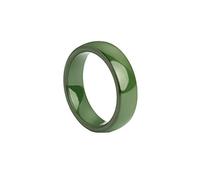 OAKKY Women's Ceramic 6MM Width Classic Simple Engagement Wedding Band Ring Plain Princess Cut Green Size T