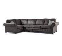 Oakland Charcoal Chesterfield 5 Seater L Shape Large Corner Sofa Furnishings For Less UK Charcoal One Size