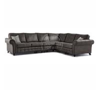 Oakland Charcoal Chesterfield 6 Seater L Shape Large Corner Sofa Furnishings For Less UK Charcoal One Size