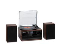 Oakland DAB Plus retro stereo system DAB+/FM BT function vinyl CD cassette incl. speakers