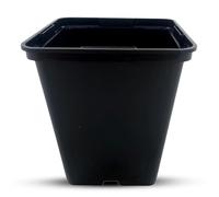 Oakland Gardens 10cm Square Plant Pots - Strong Injection Moulded Plastic Pots with 2-Tier Drainage - 0.72 Litre Indoor Plant Pots for Herbs, Flowers, Cacti & Seedlings | Pack of 50