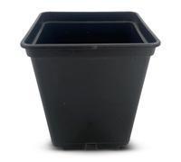 Oakland Gardens 7cm Square Plant Pots - Economical Pressure Formed Plastic Pots with 2-Tier Drainage Base - Ideal for Bedding Plants, Seedlings, Cuttings & Propagation TraysPack of 100