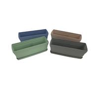 Oakland Gardens Box Planter Window Garden Trough Seed Herb Tray Strong Plant Pot Pastel Coloured | Pastel Blue | Pack of 2
