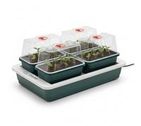 Oakland Gardens Electric Heated Propagator - Fab 4-8W Heated Base with Vented Mini Propagators for Seeds, Cuttings & Seedlings